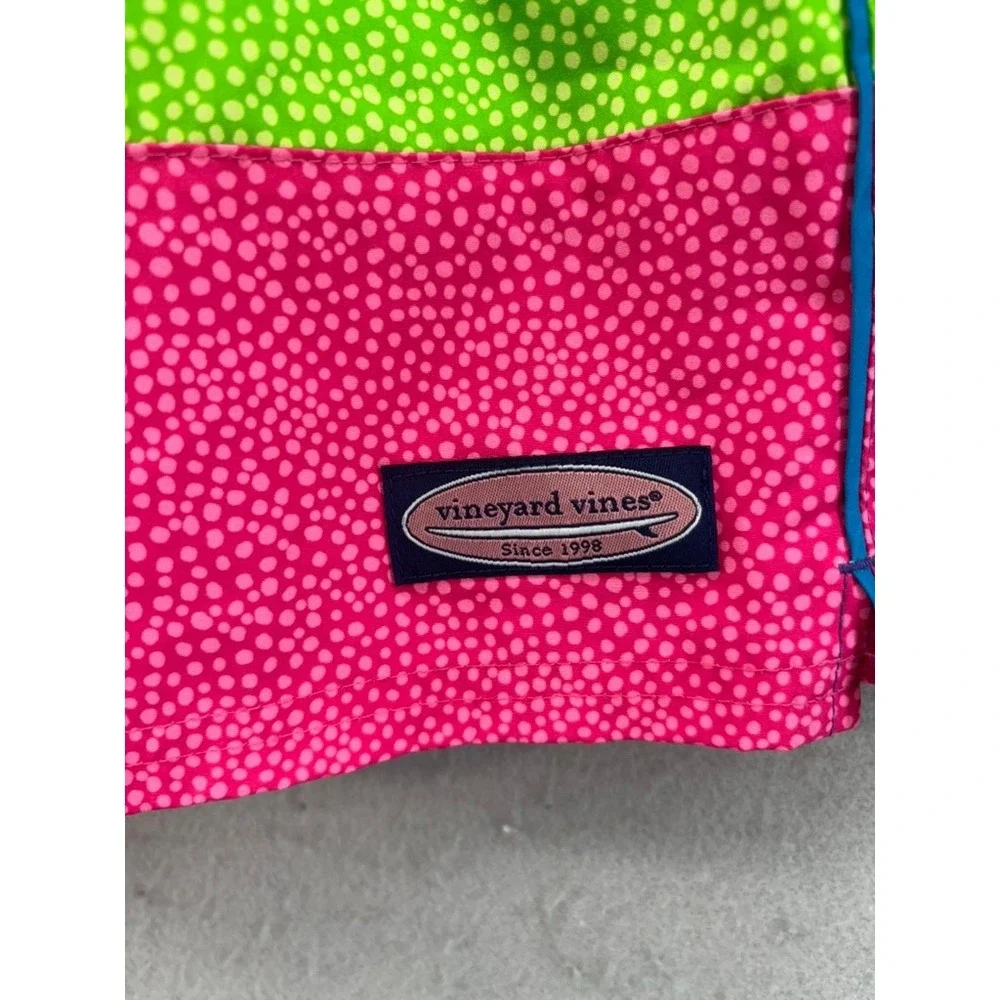 Vineyard Vines Swim Trunks Mens XL Multi Colorblock 6in Inseam Lined Preppy Pool